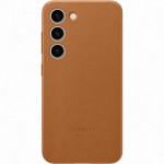 Husa Leather Cover pentru Samsung Galaxy S23, Camel